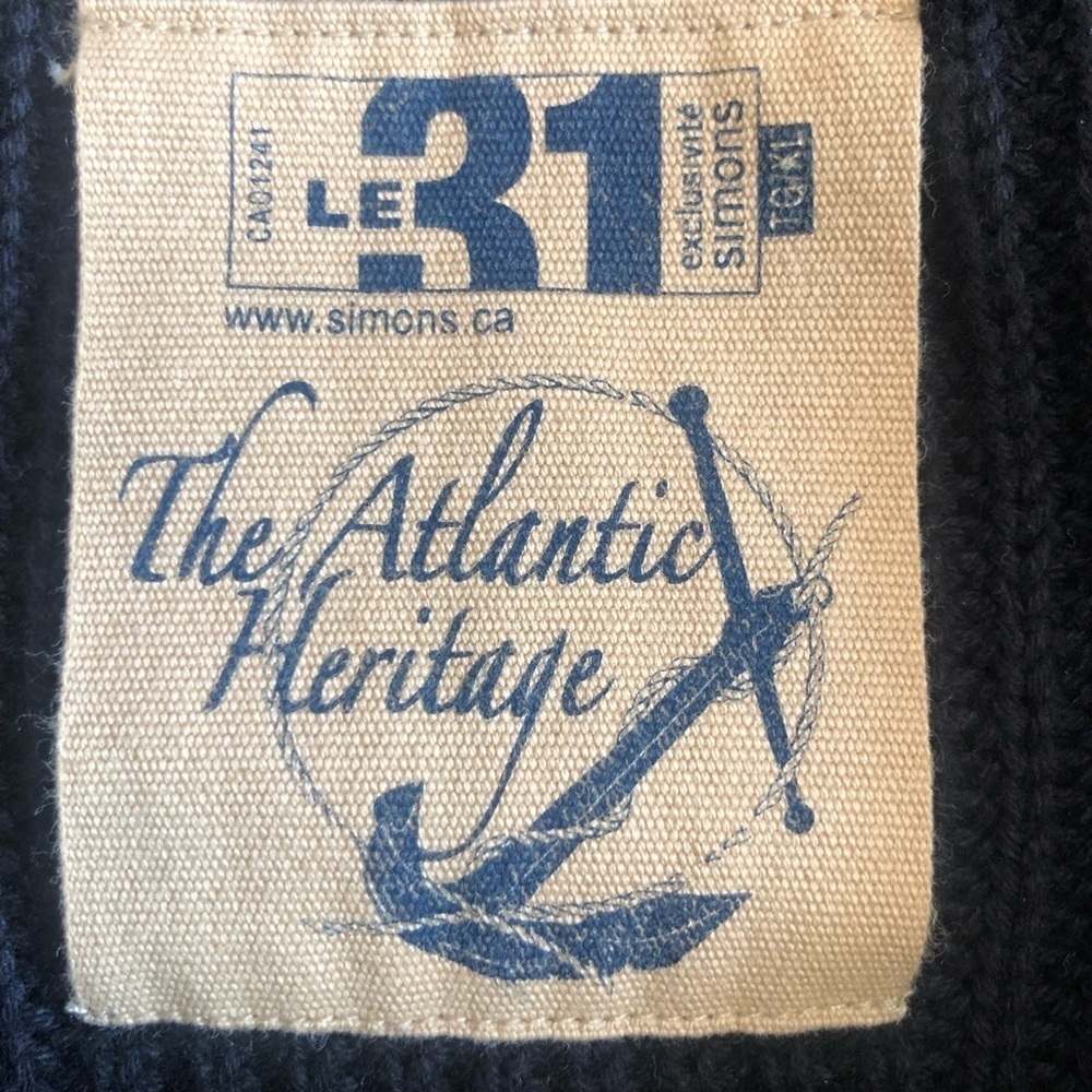 Coastal Marine Chunky Knit Black and White Striped Cotton Sweater XL - Picture 9 of 10